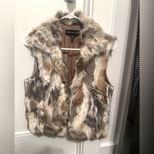 adrienne landau rabbit fur vest